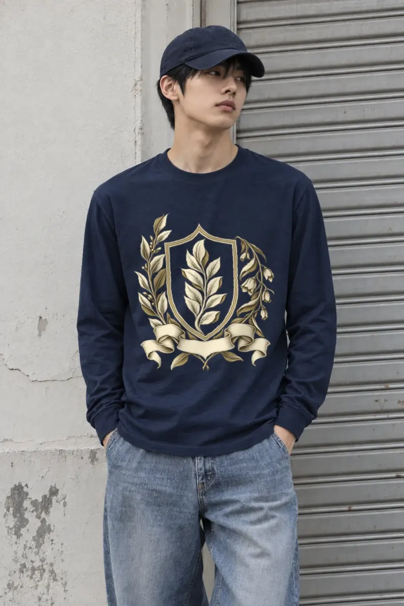"Quiet Laurel Crest" Unisex Longsleeve T-shirt | Gildan 2400