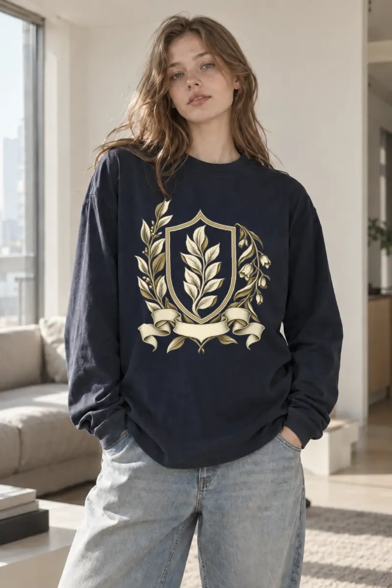"Quiet Laurel Crest" Unisex Longsleeve T-shirt | Gildan 2400