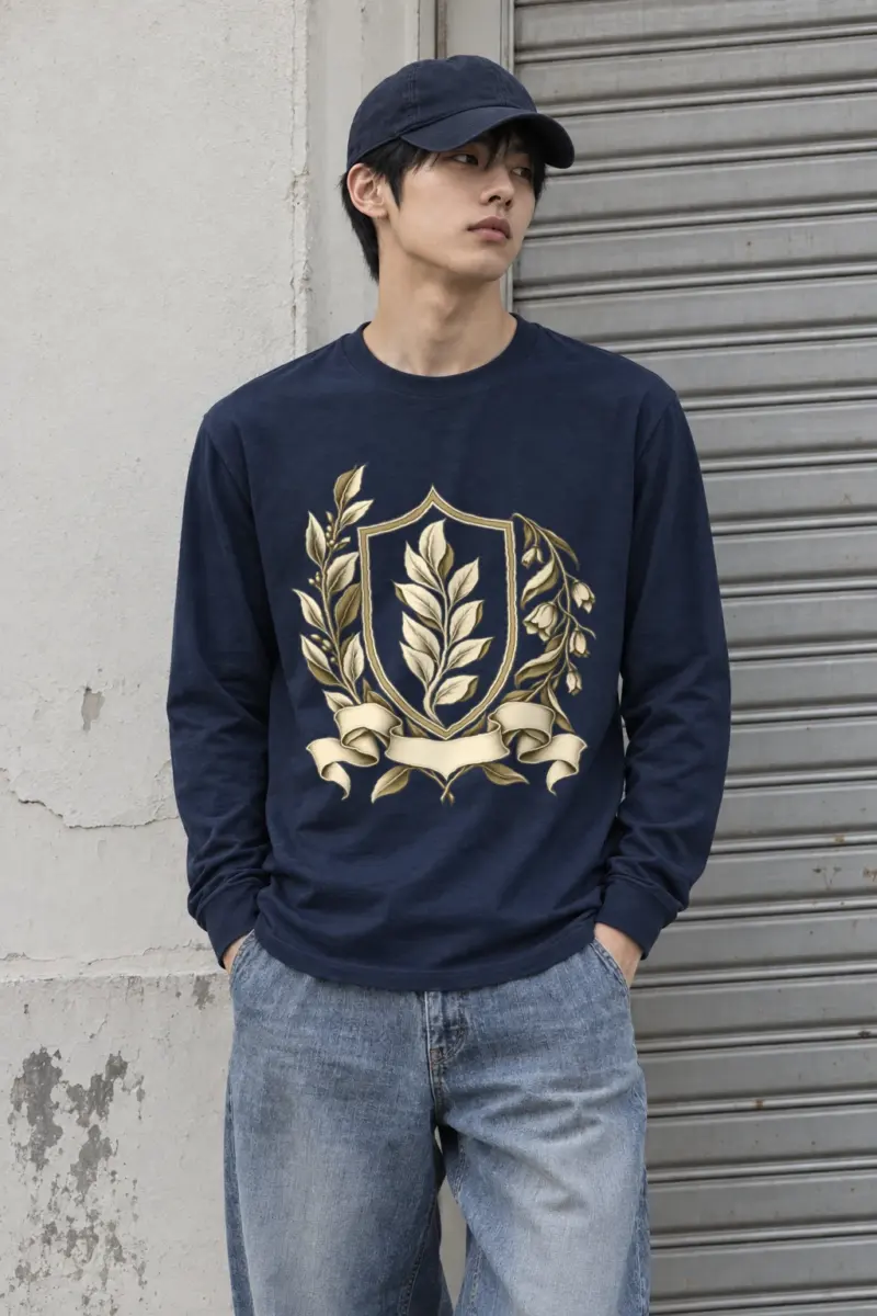 "Quiet Laurel Crest" Unisex Longsleeve T-shirt | Gildan 2400