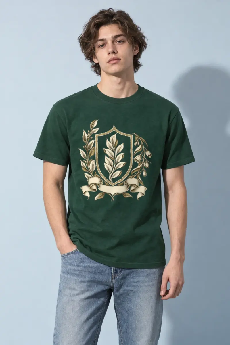 "Quiet Laurel" Heavyweight Unisex Crewneck T-shirt | Gildan 5000