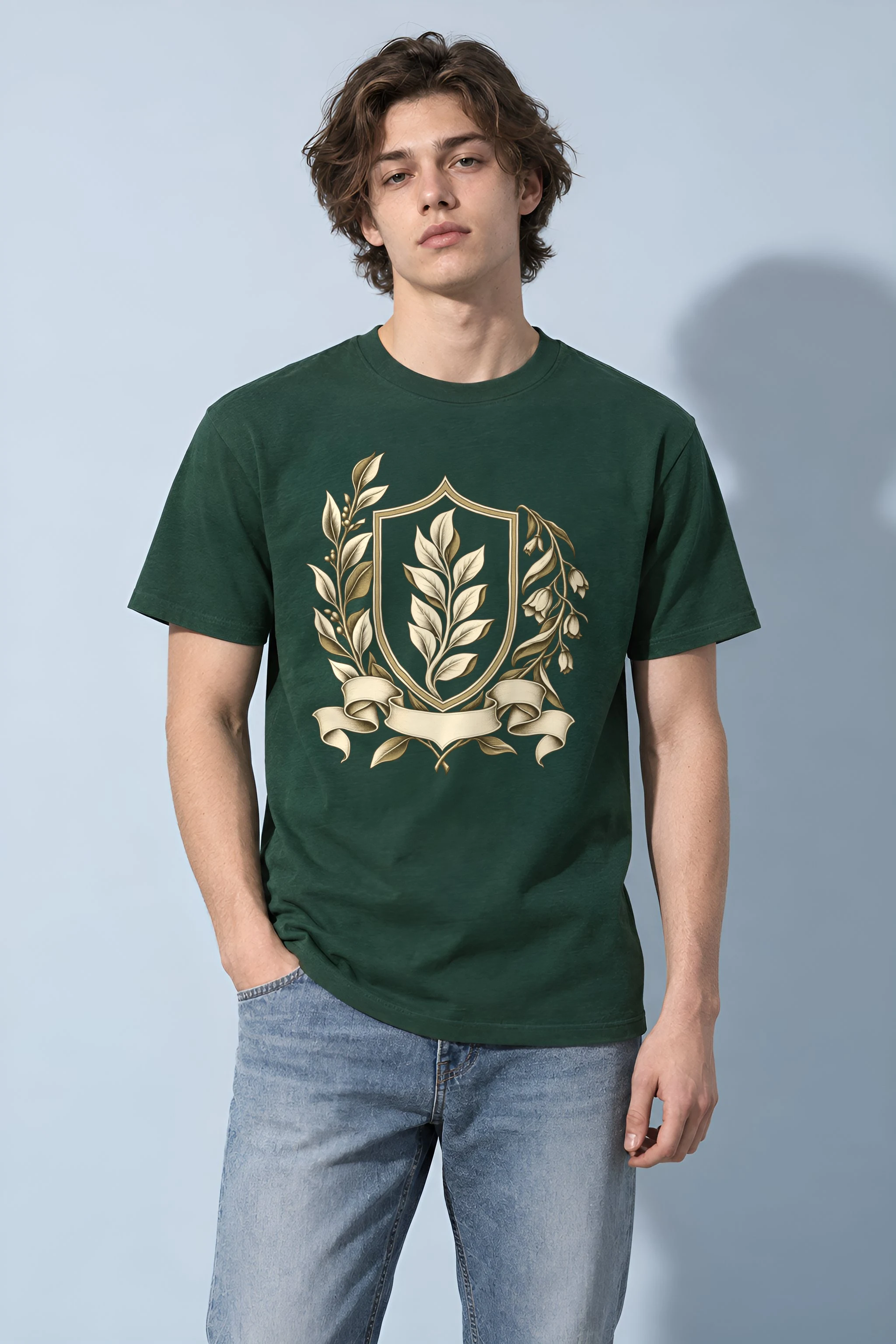 "Quiet Laurel" Heavyweight Unisex Crewneck T-shirt