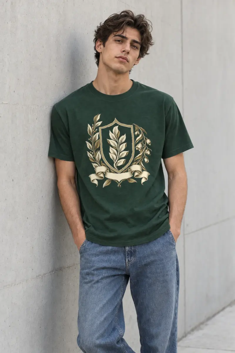"Quiet Laurel" Heavyweight Unisex Crewneck T-shirt | Gildan 5000