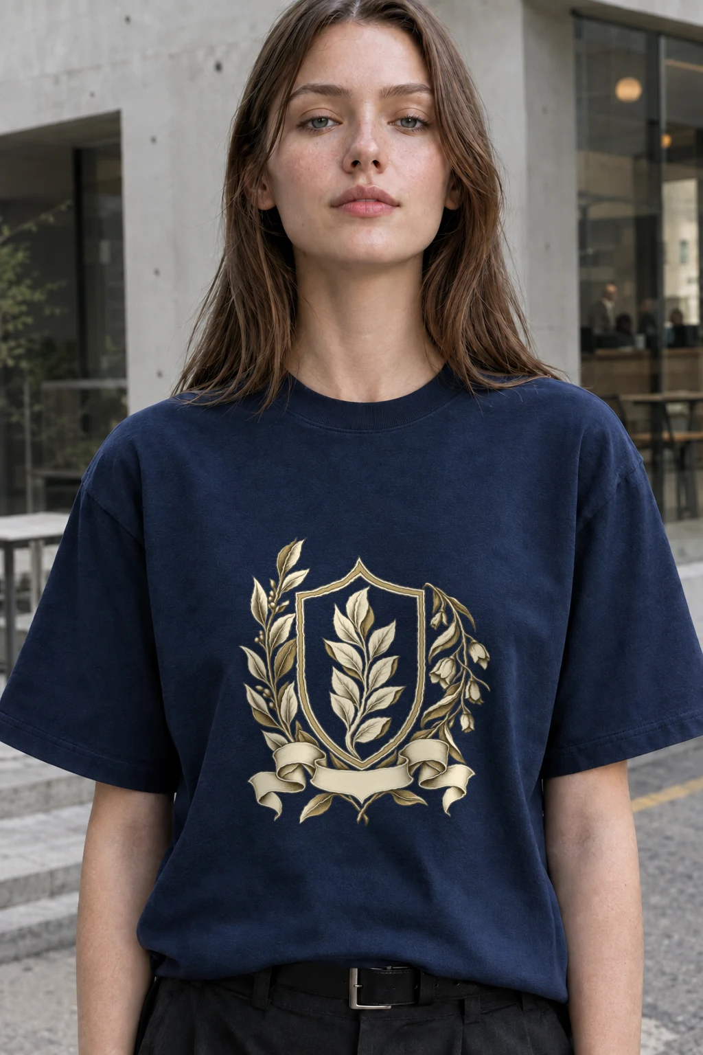 "Quiet Laurel" Heavyweight Unisex Crewneck T-shirt | Gildan 5000