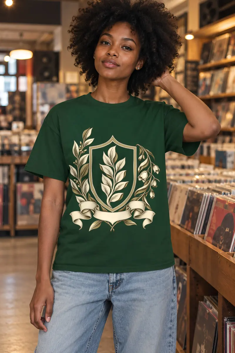"Quiet Laurel" Heavyweight Unisex Crewneck T-shirt
