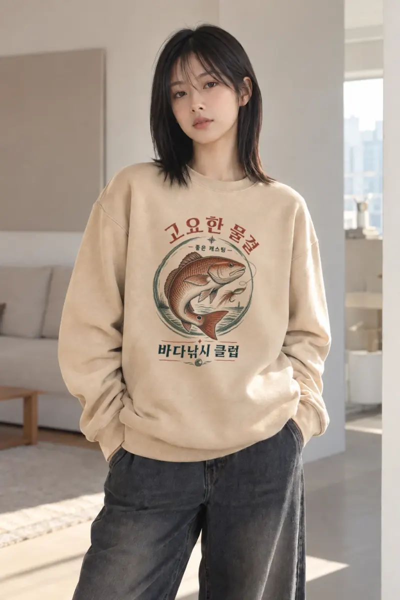"Quiet Waves Casting" Heavy Blend Unisex Crewneck Sweatshirt | Gildan 18000
