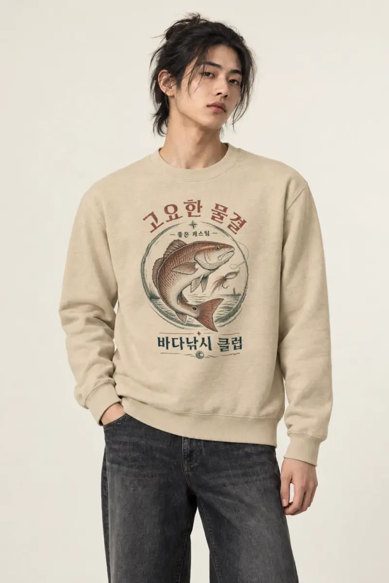 "Quiet Waves Casting" Heavy Blend Unisex Crewneck Sweatshirt