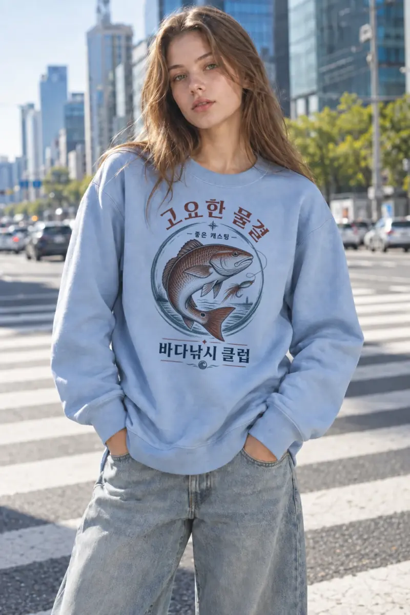 "Quiet Waves Casting" Heavy Blend Unisex Crewneck Sweatshirt | Gildan 18000