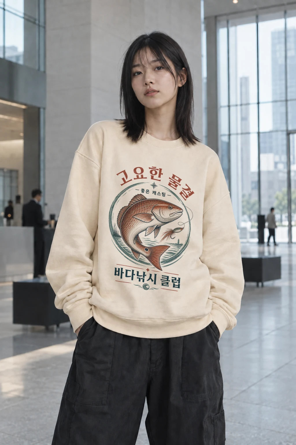 "Quiet Waves Casting" Unisex Sponge Fleece Crewneck Sweatshirt | Bella + Canvas 3901