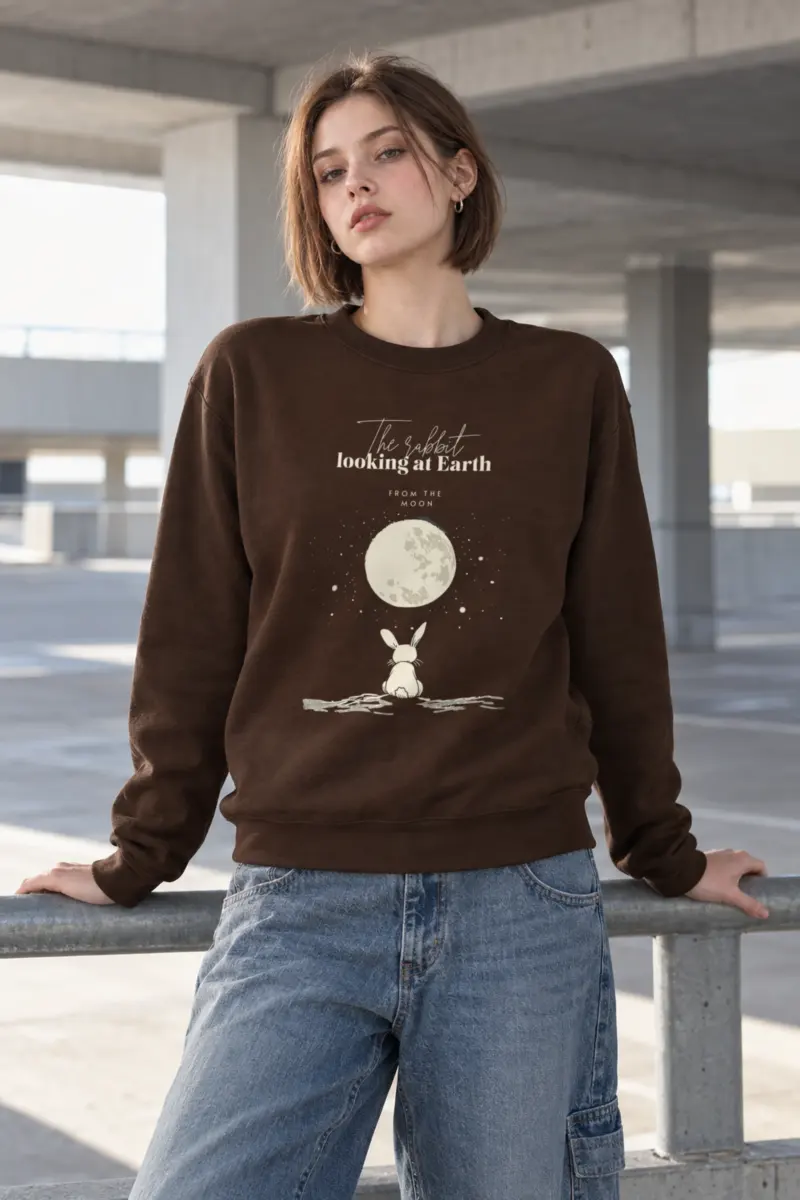 "Rabbit From The Moon" Heavy Blend Unisex Crewneck Sweatshirt