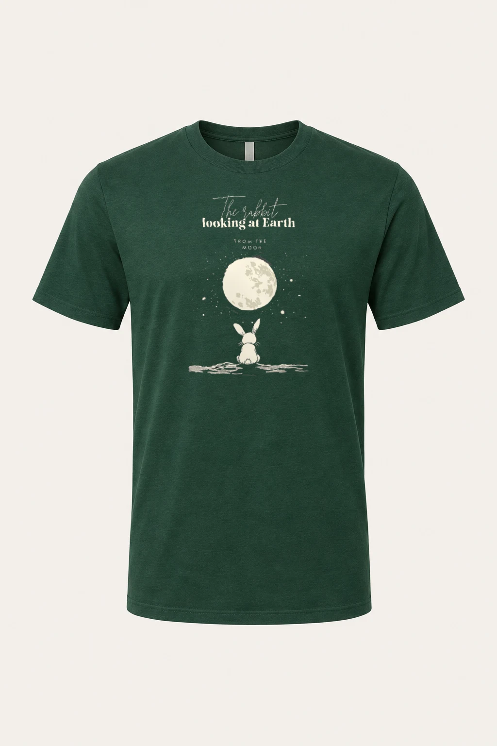 "Rabbit From The Moon" Heavyweight Unisex Crewneck T-shirt | Gildan 5000