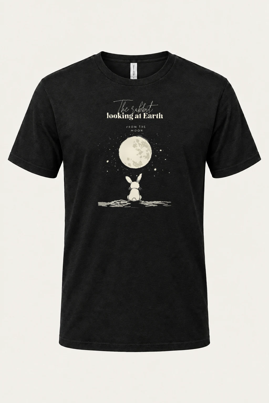 "Rabbit From The Moon" Heavyweight Unisex Crewneck T-shirt | Gildan 5000