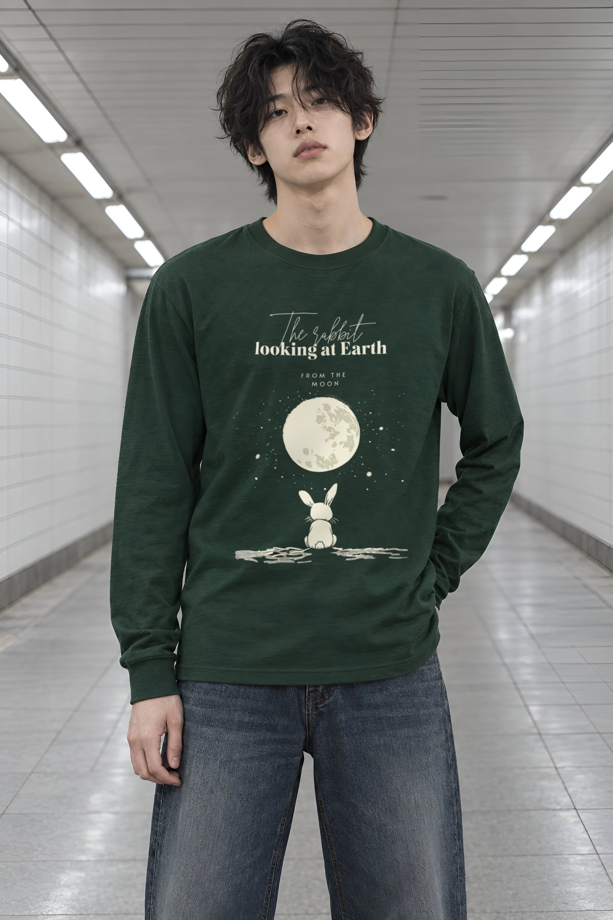 "Rabbit From The Moon" Unisex Longsleeve T-shirt