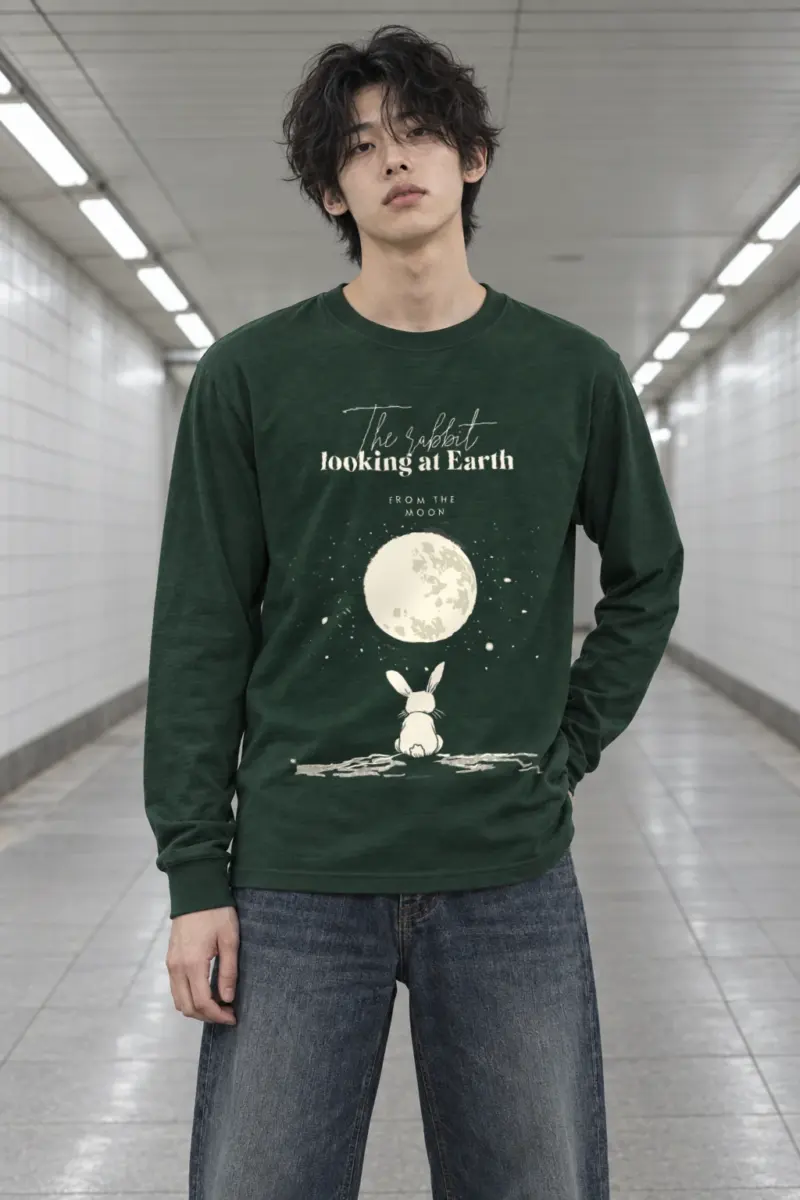 "Rabbit From The Moon" Unisex Longsleeve T-shirt | Gildan 2400