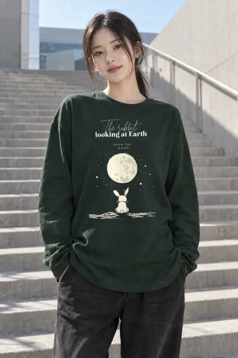 "Rabbit From The Moon" Unisex Longsleeve T-shirt | Gildan 2400