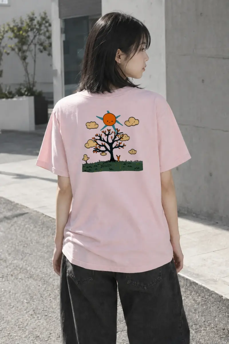 “Rabbit Tree Daydream” Heavyweight Unisex Crewneck T-shirt | Gildan 5000
