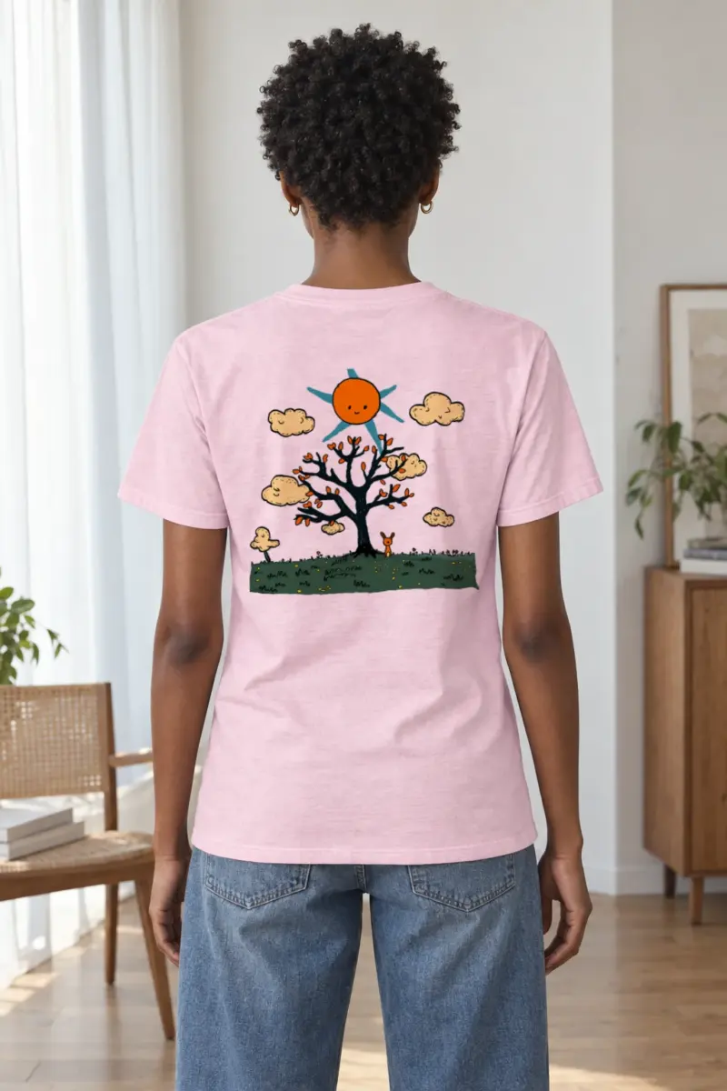 "Rabbit Tree Daydream" Heavyweight Unisex Crewneck T-shirt | Gildan 5000