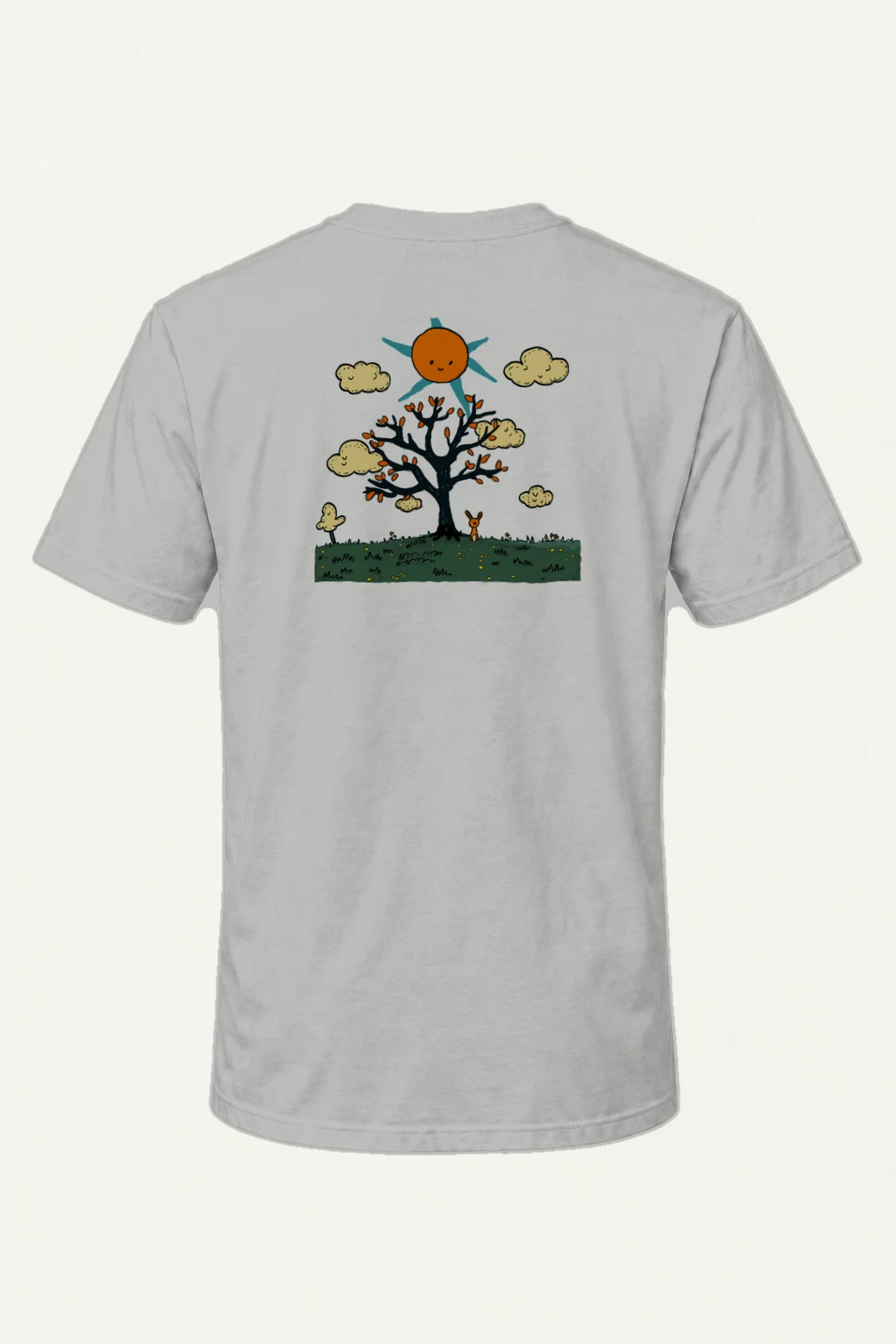 "Rabbit Tree Daydream" Heavyweight Unisex Crewneck T-shirt | Gildan 5000