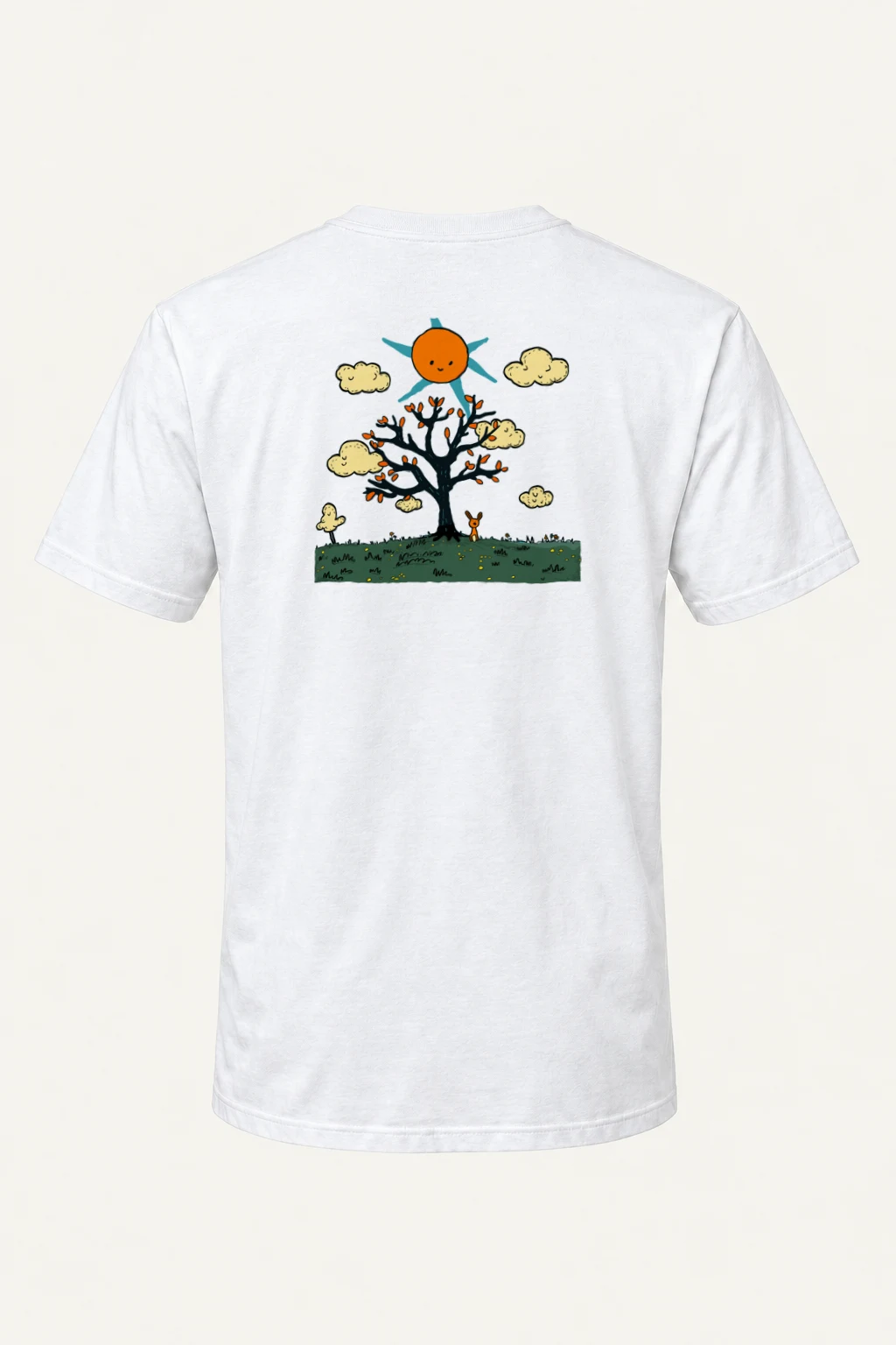"Rabbit Tree Daydream" Heavyweight Unisex Crewneck T-shirt | Gildan 5000