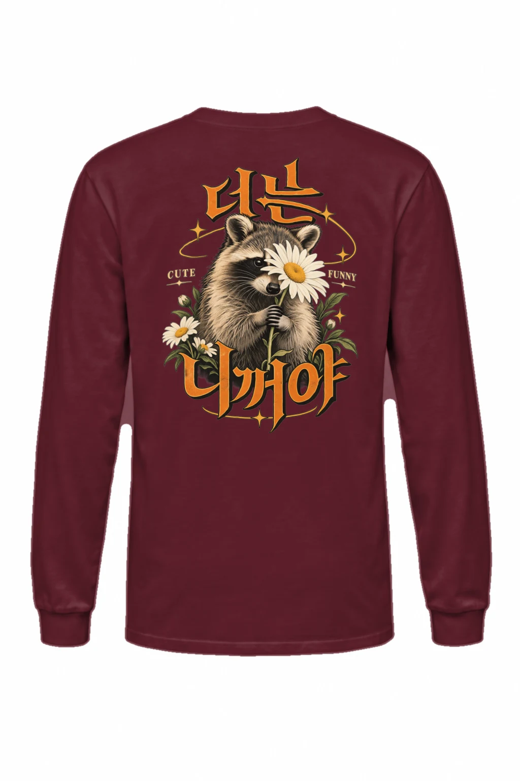 "Raccoon Daisy Bouquet" Unisex Longsleeve T-shirt