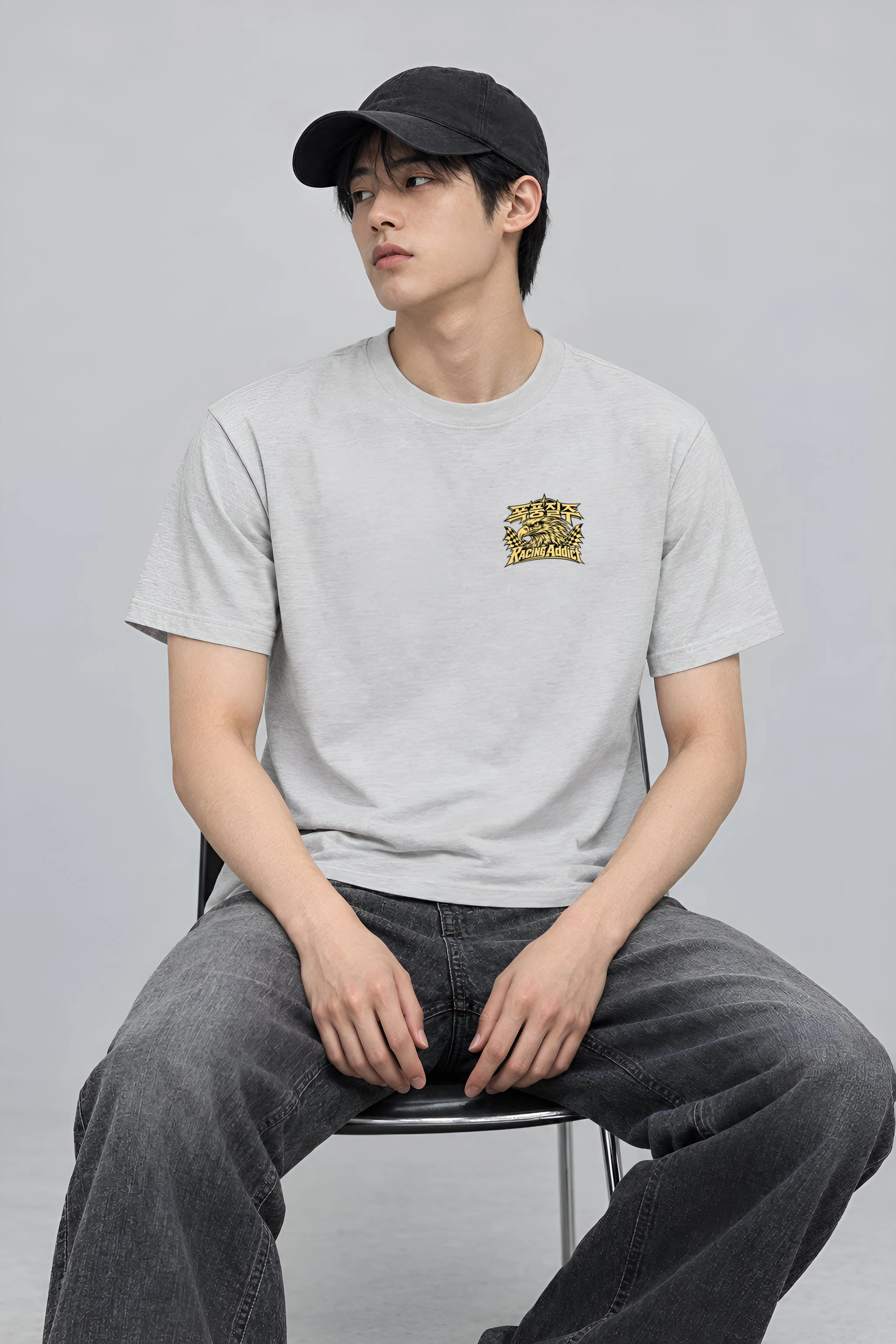 "Racing Addict" Heavyweight Unisex Crewneck T-shirt