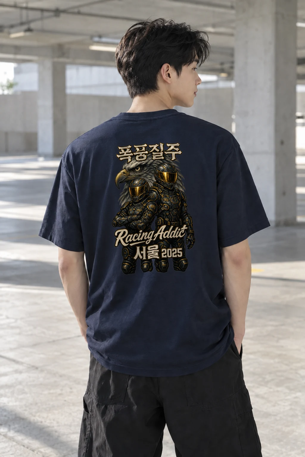 "Racing Addict Seoul" Heavyweight Unisex Crewneck T-shirt | Gildan 5000