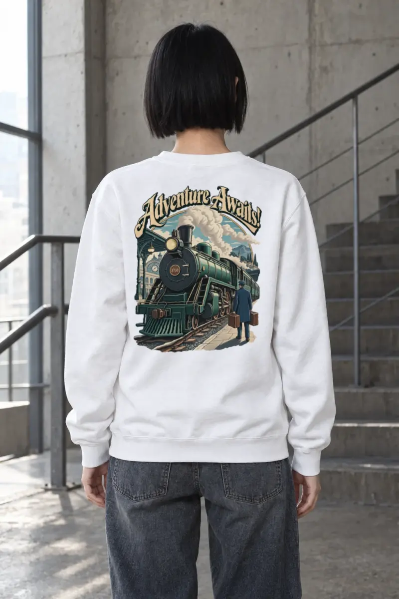 "Railway Reverie" Heavy Blend Unisex Crewneck Sweatshirt | Gildan 18000