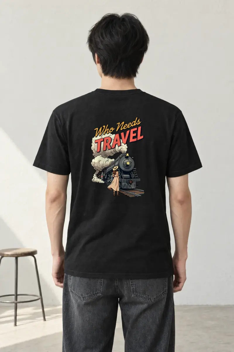 "Railway Reverie" Heavyweight Unisex Crewneck T-shirt