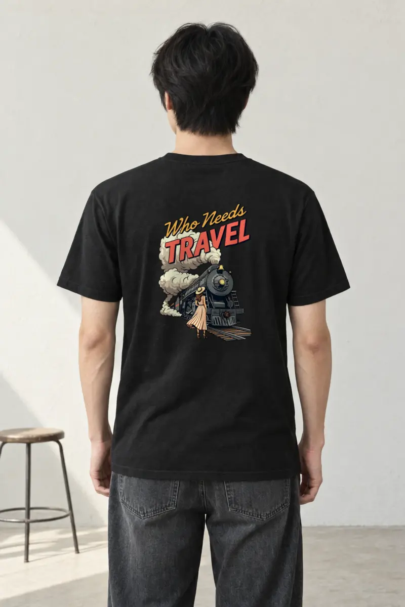 "Railway Reverie" Heavyweight Unisex Crewneck T-shirt
