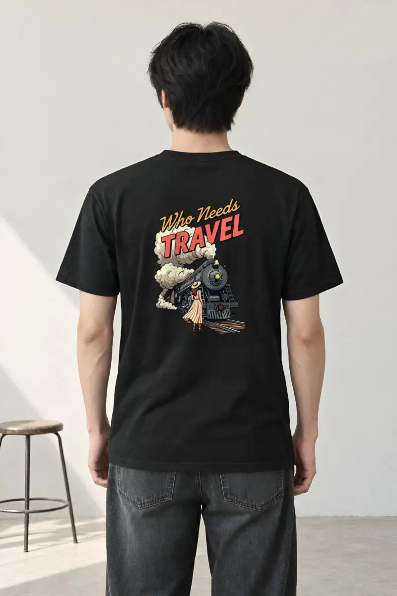"Railway Reverie" Heavyweight Unisex Crewneck T-shirt