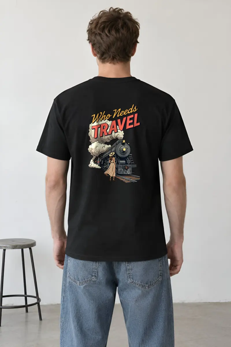 "Railway Reverie" Heavyweight Unisex Crewneck T-shirt