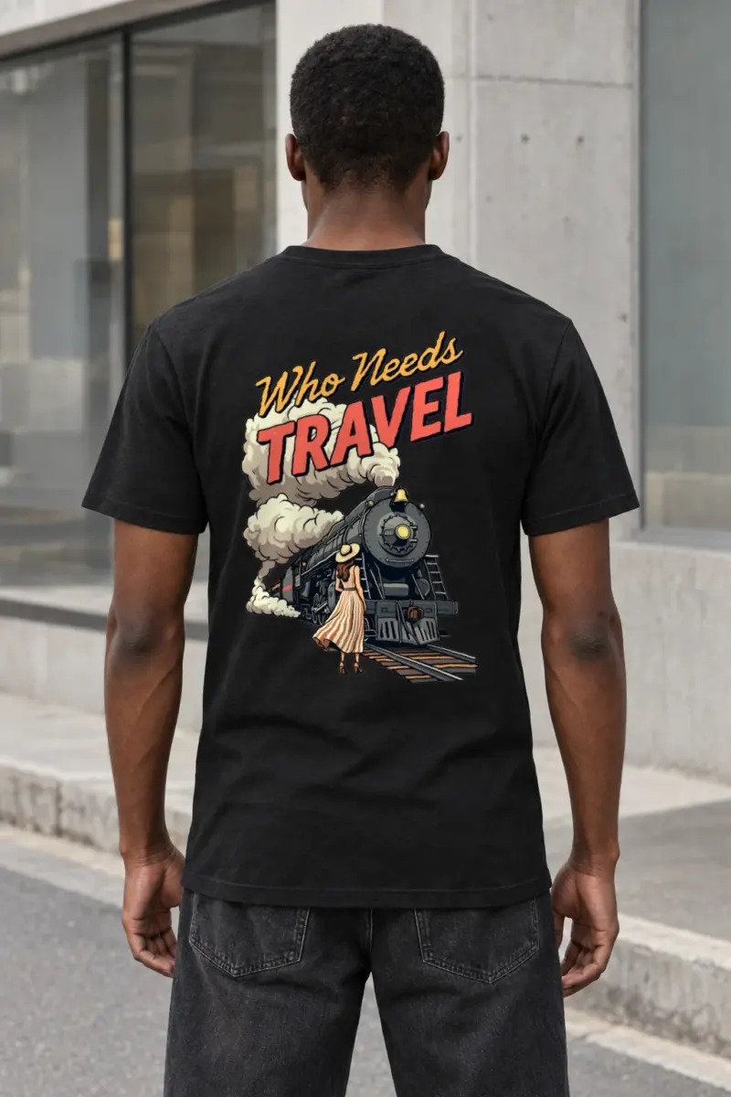 "Railway Reverie" Heavyweight Unisex Crewneck T-shirt | Gildan 5000