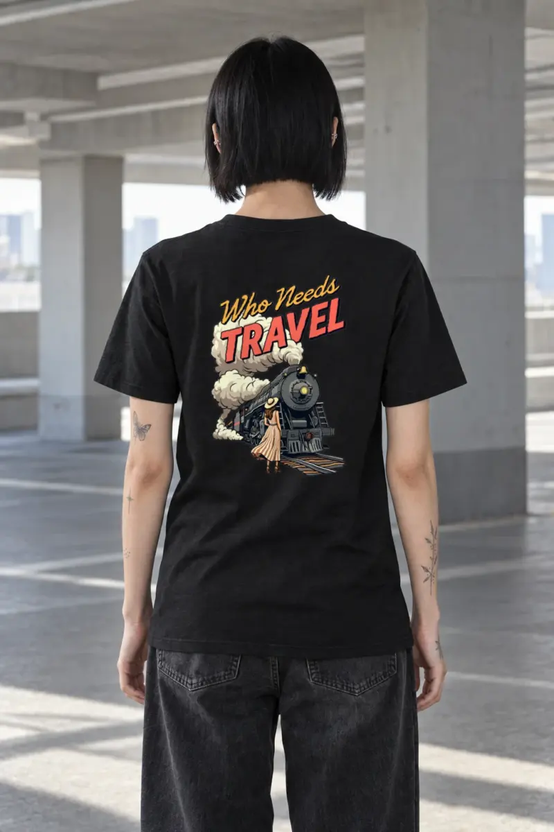 "Railway Reverie" Heavyweight Unisex Crewneck T-shirt