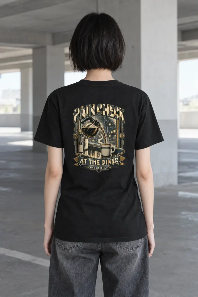 "Rain Check At The Diner" Heavyweight Unisex Crewneck T-shirt