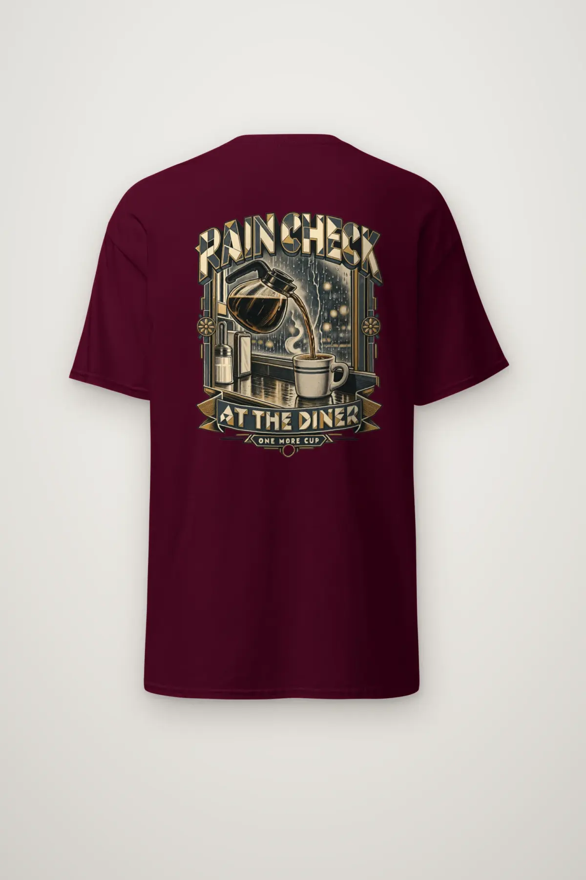 "Rain Check At The Diner" Heavyweight Unisex Crewneck T-shirt