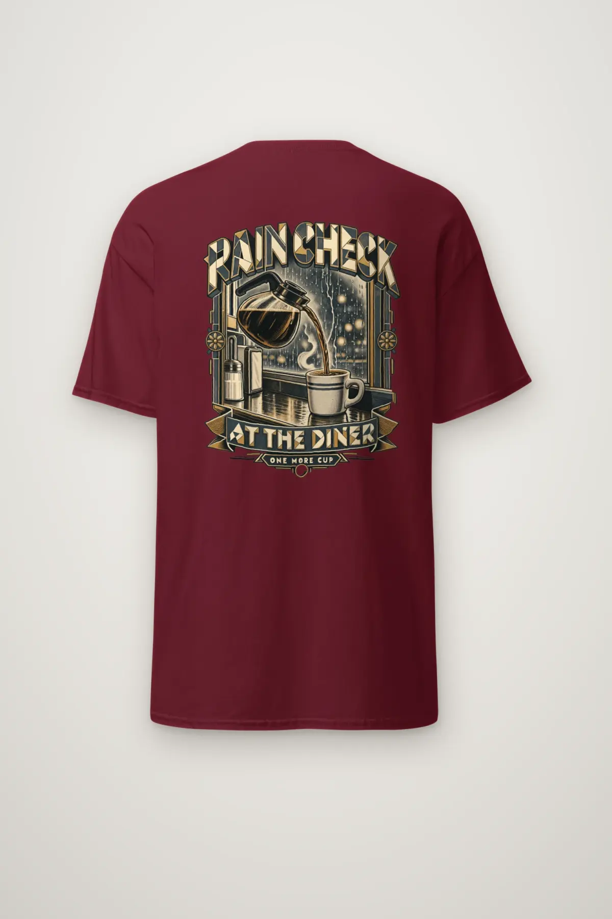 "Rain Check At The Diner" Heavyweight Unisex Crewneck T-shirt
