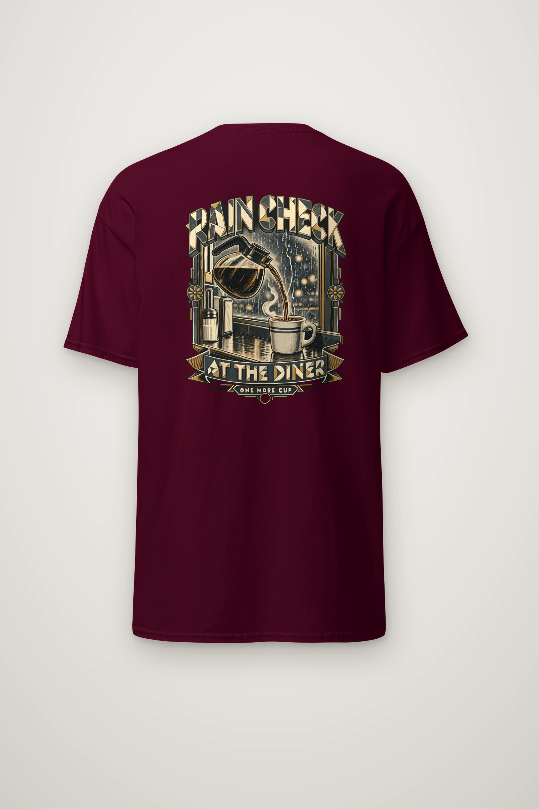 "Rain Check At The Diner" Heavyweight Unisex Crewneck T-shirt