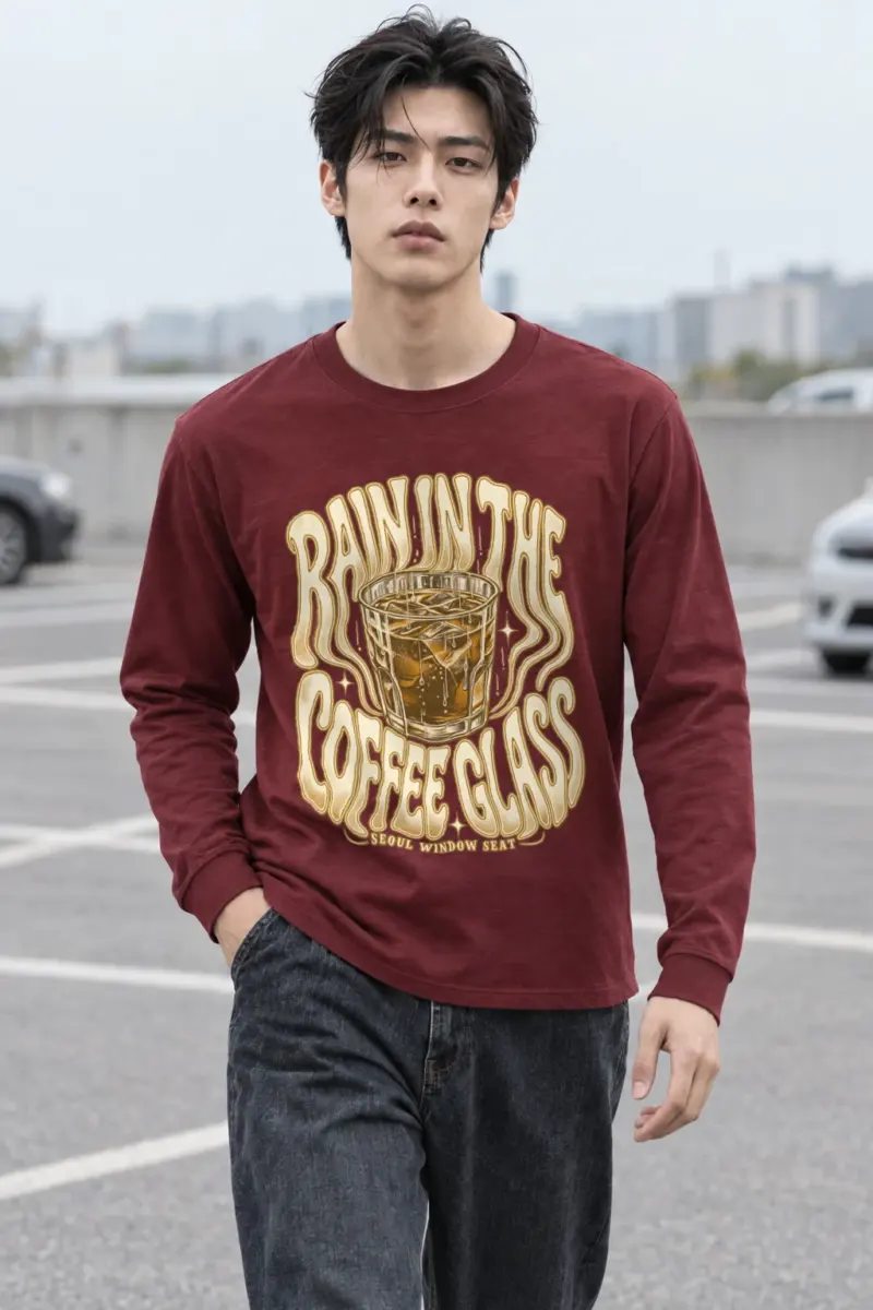 "Rain in the Coffee Glass" Unisex Longsleeve T-shirt