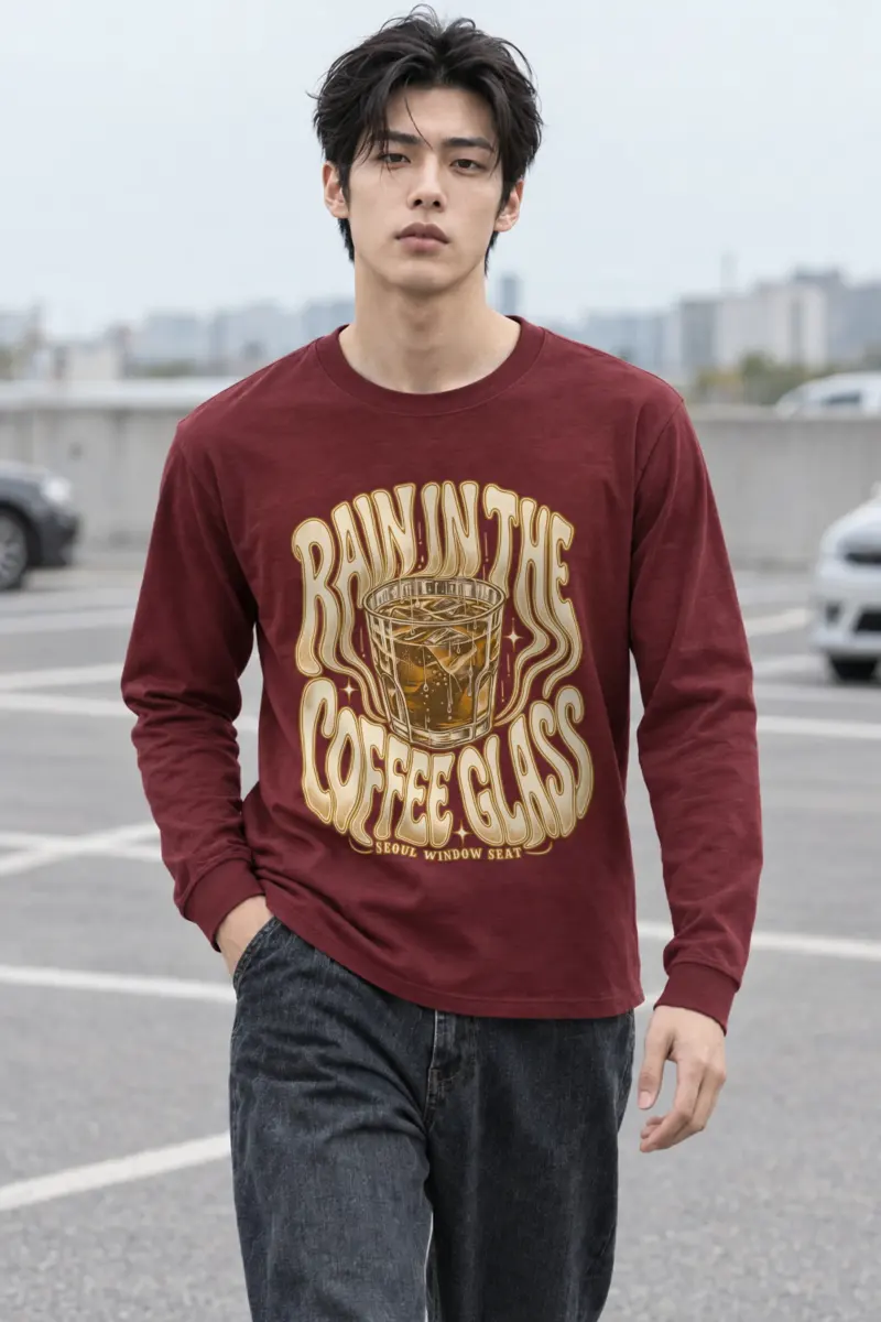 "Rain in the Coffee Glass" Unisex Longsleeve T-shirt