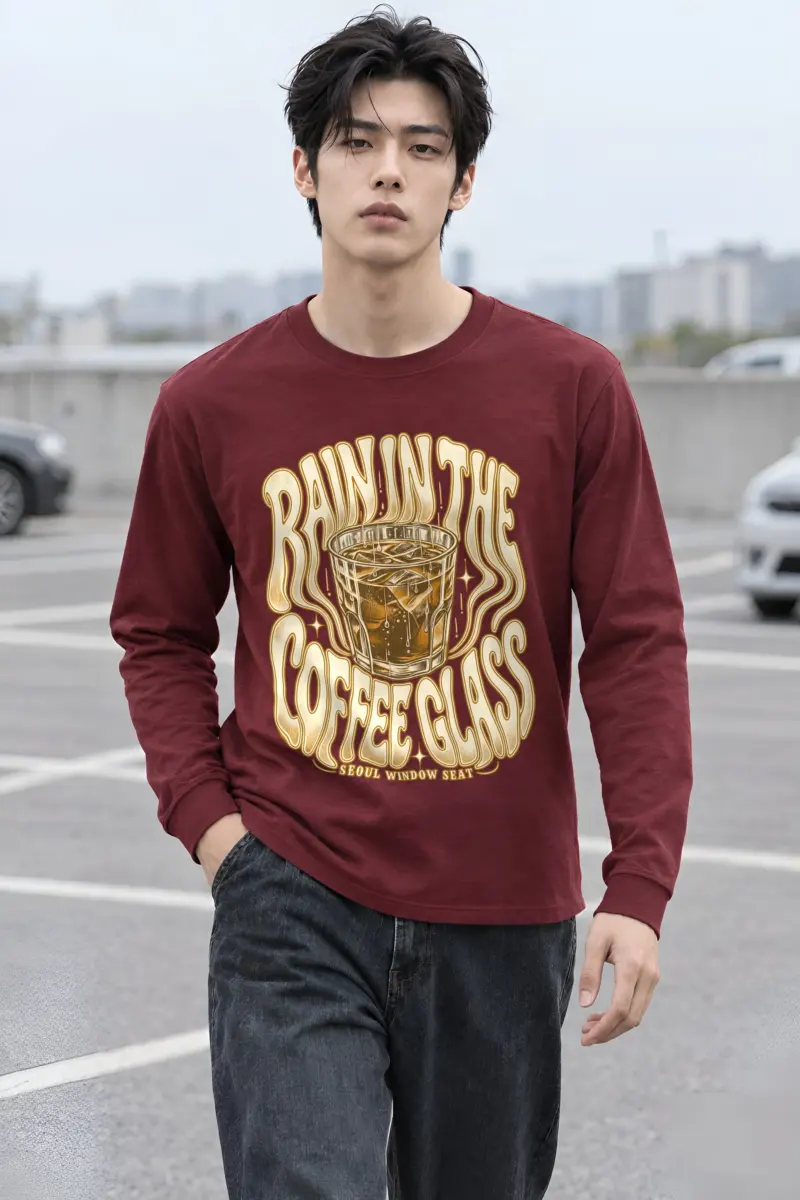 "Rain in the Coffee Glass" Unisex Longsleeve T-shirt