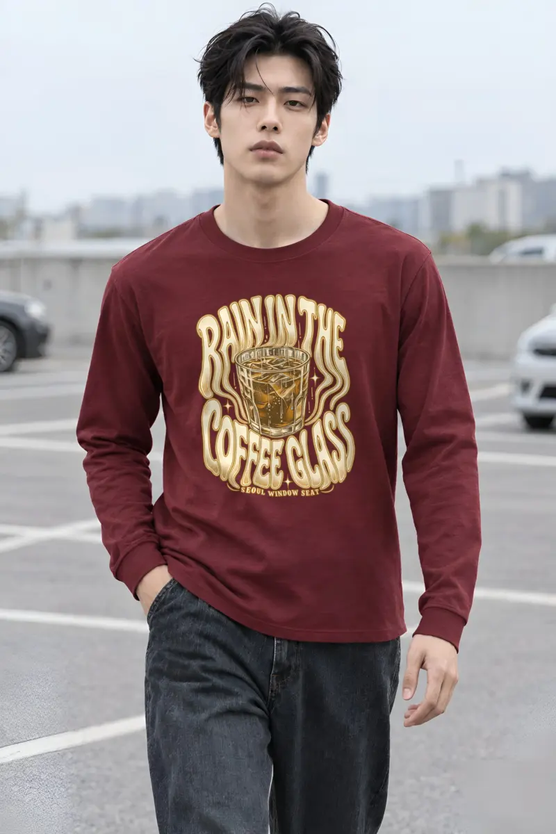 "Rain in the Coffee Glass" Unisex Longsleeve T-shirt