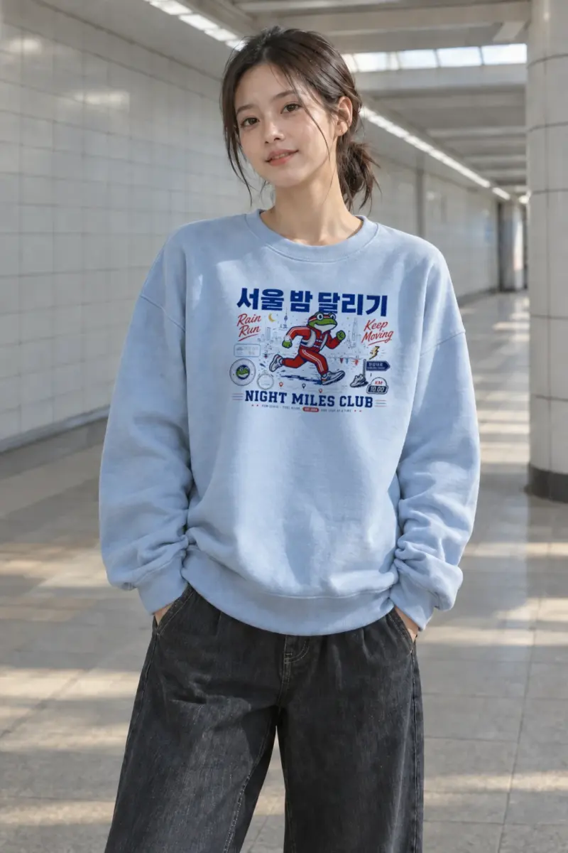 "Rain Run" Heavy Blend Unisex Crewneck Sweatshirt | Gildan 18000