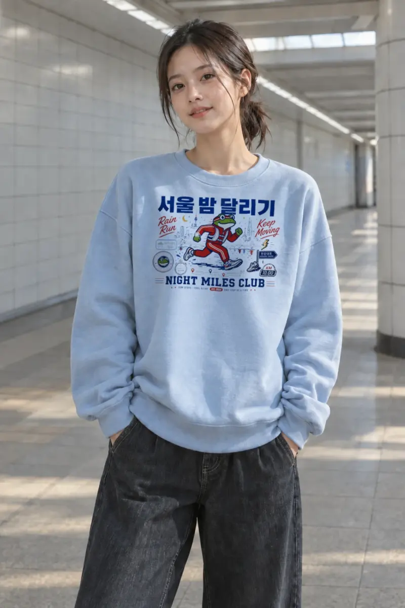 “Rain Run” Heavy Blend Unisex Crewneck Sweatshirt | Gildan 18000