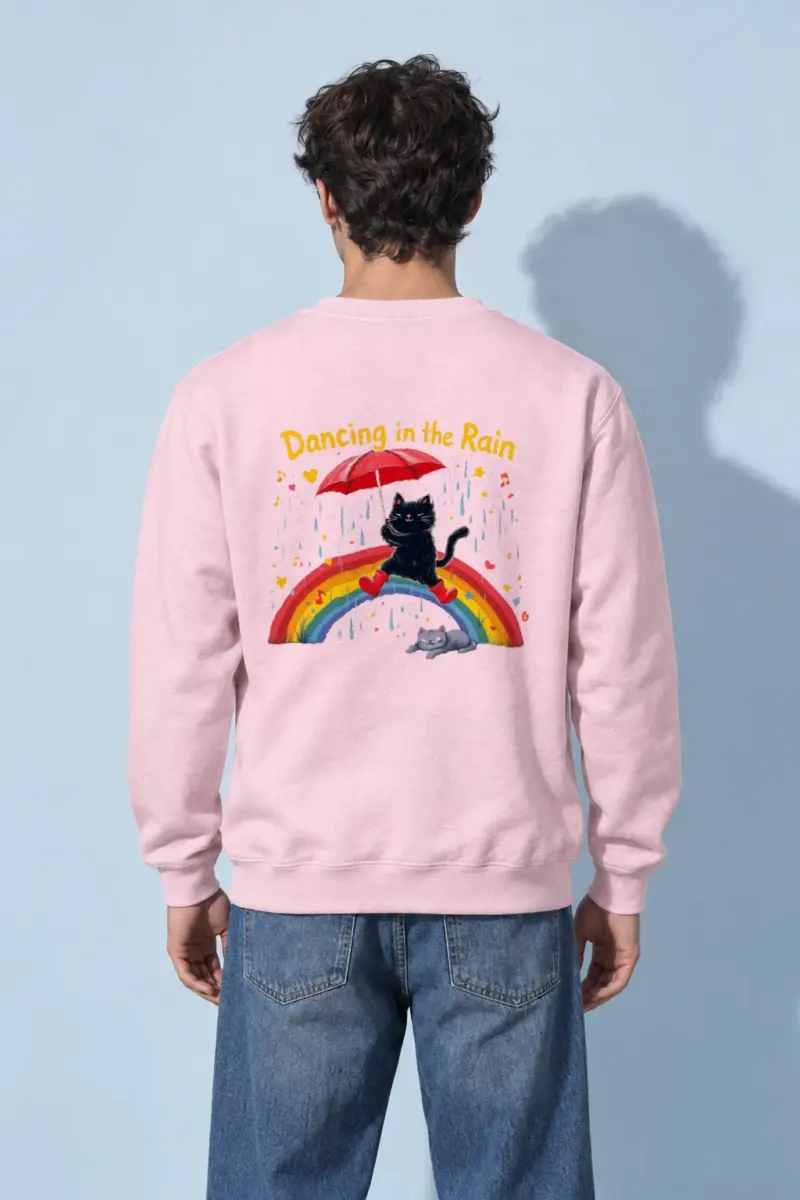 "Rainbow Cat Parade" Heavy Blend Unisex Crewneck Sweatshirt | Gildan 18000