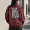 "Rainbow Ink Kitten" Heavy Blend Unisex Crewneck Sweatshirt | Gildan 18000
