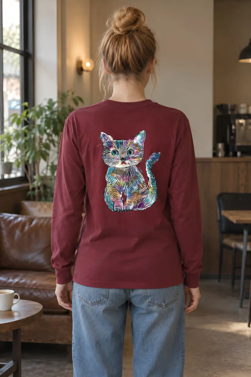 "Rainbow Ink Kitten" Unisex Longsleeve T-shirt