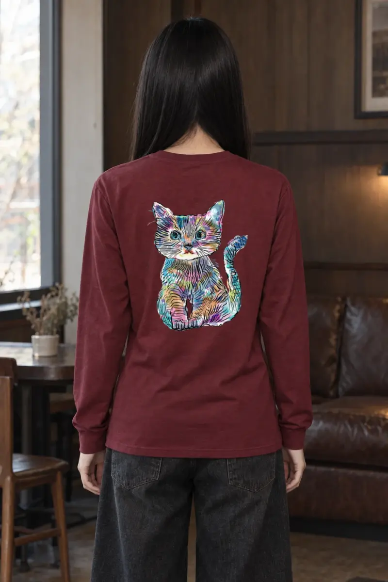 "Rainbow Ink Kitten" Unisex Longsleeve T-shirt