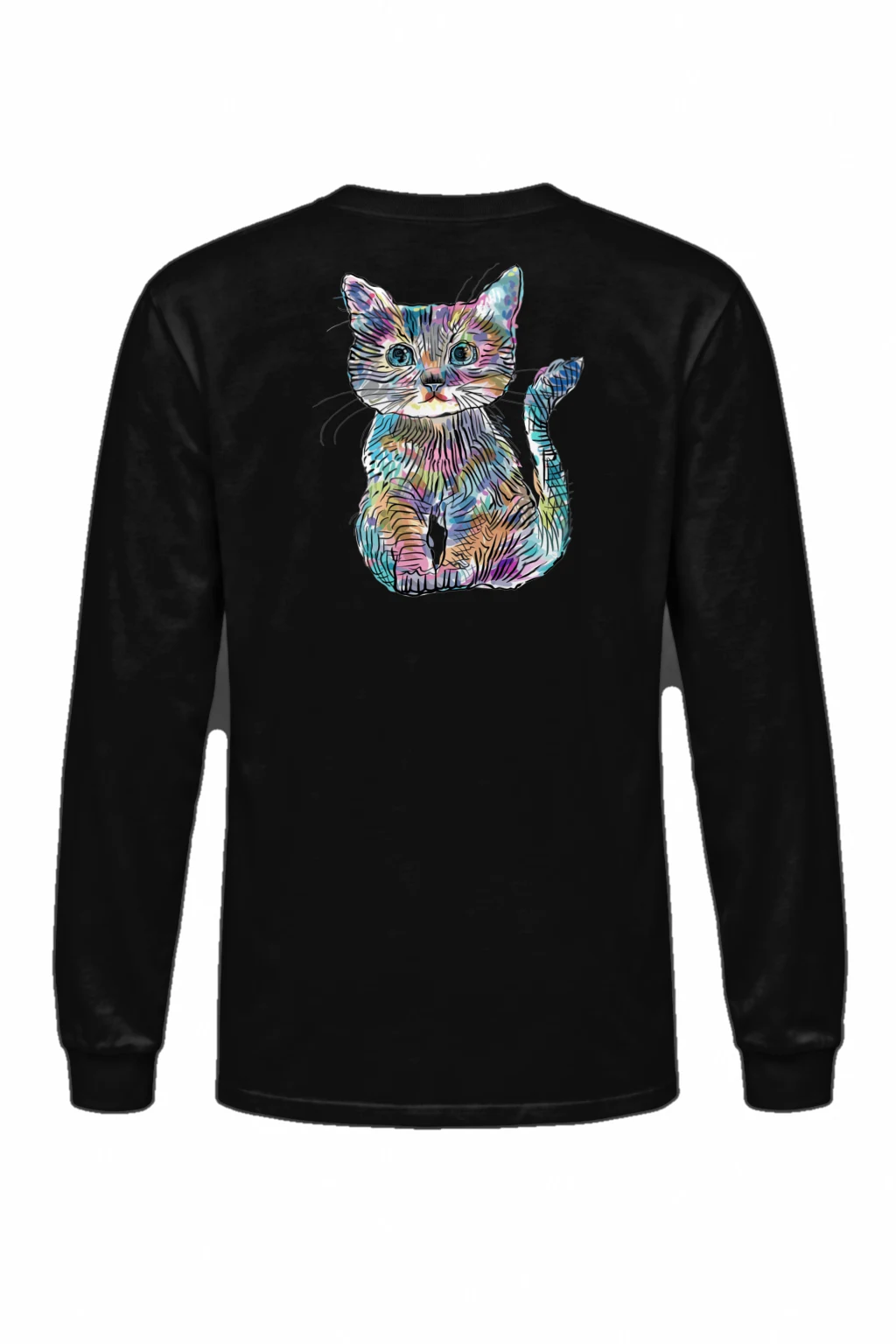 "Rainbow Ink Kitten" Unisex Longsleeve T-shirt | Gildan 2400