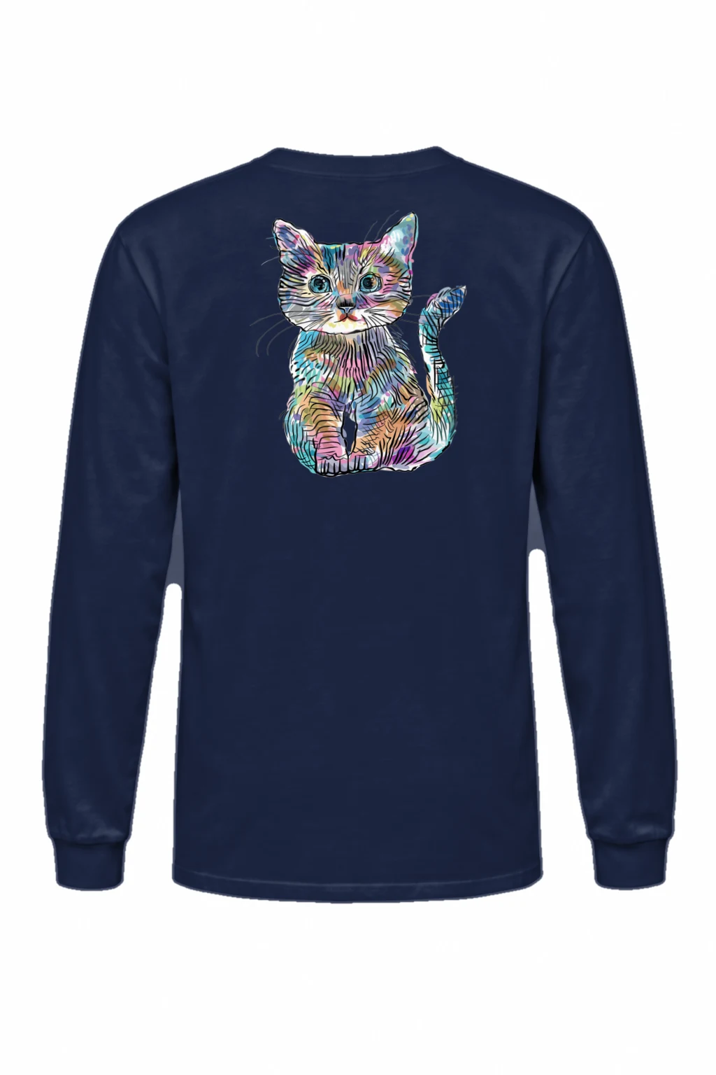 "Rainbow Ink Kitten" Unisex Longsleeve T-shirt | Gildan 2400