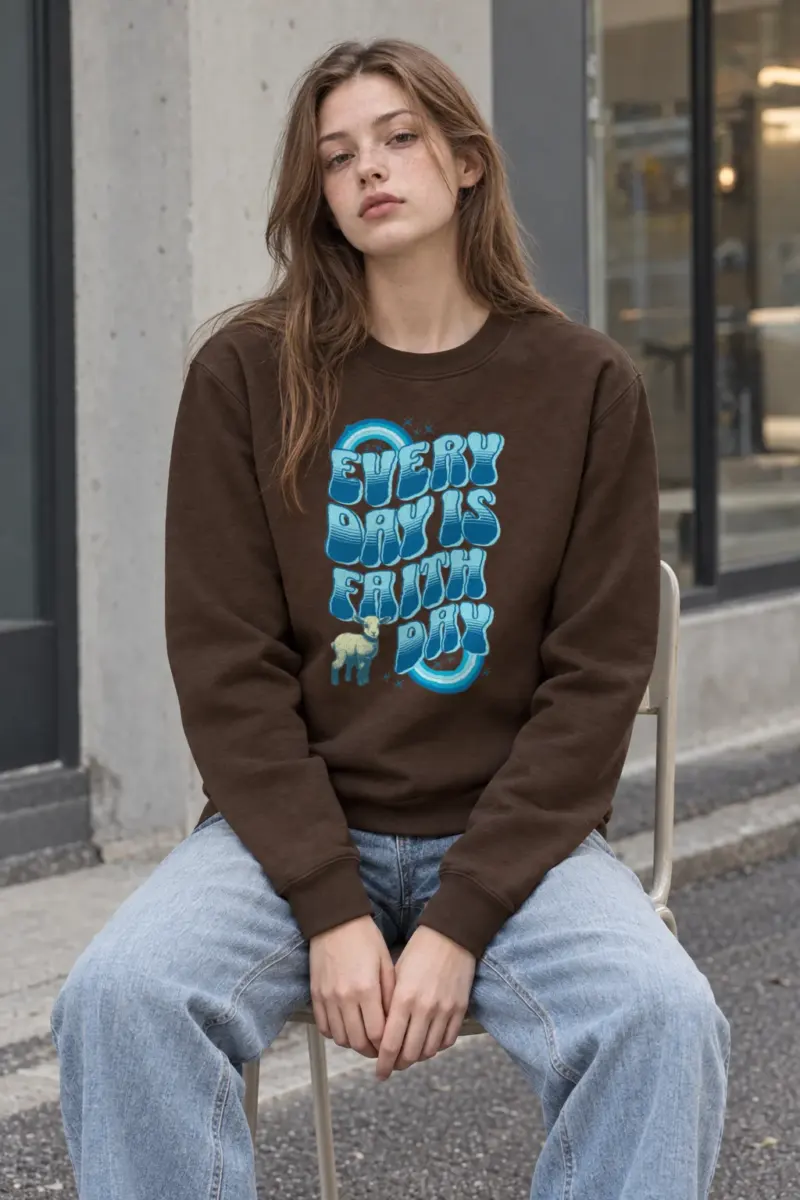 "Rainbow Lamb Stars" Heavy Blend Unisex Crewneck Sweatshirt | Gildan 18000