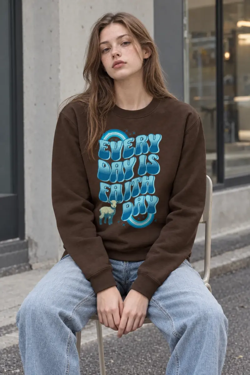 "Rainbow Lamb Stars" Heavy Blend Unisex Crewneck Sweatshirt | Gildan 18000